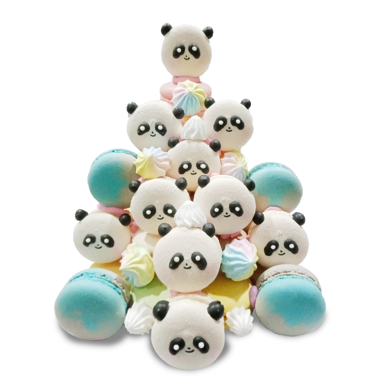 Panda Macaron Tower | 43pcs Macarons