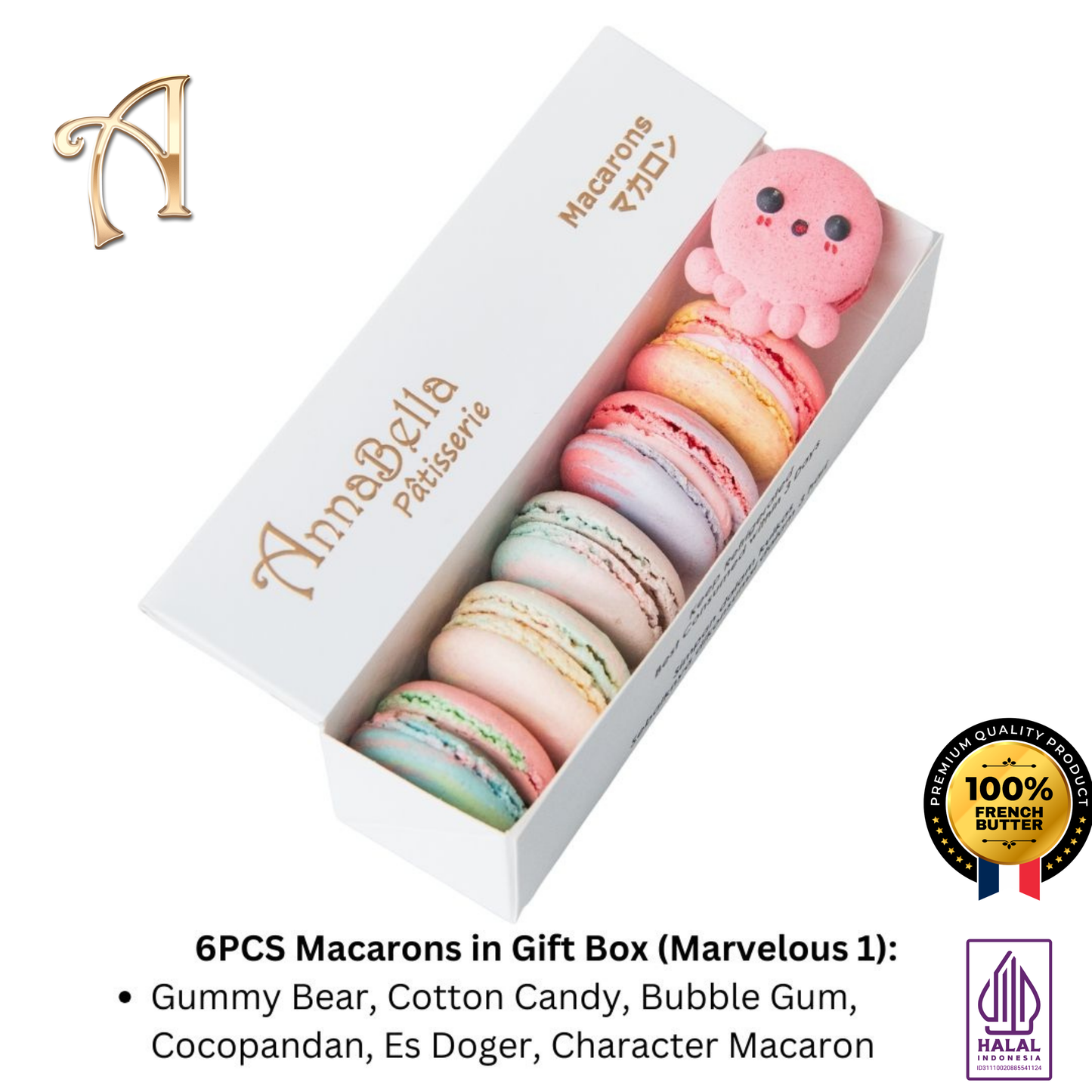 6PCS Macarons in Gift Box (Marvelous 1) | Special Price Rp89.000