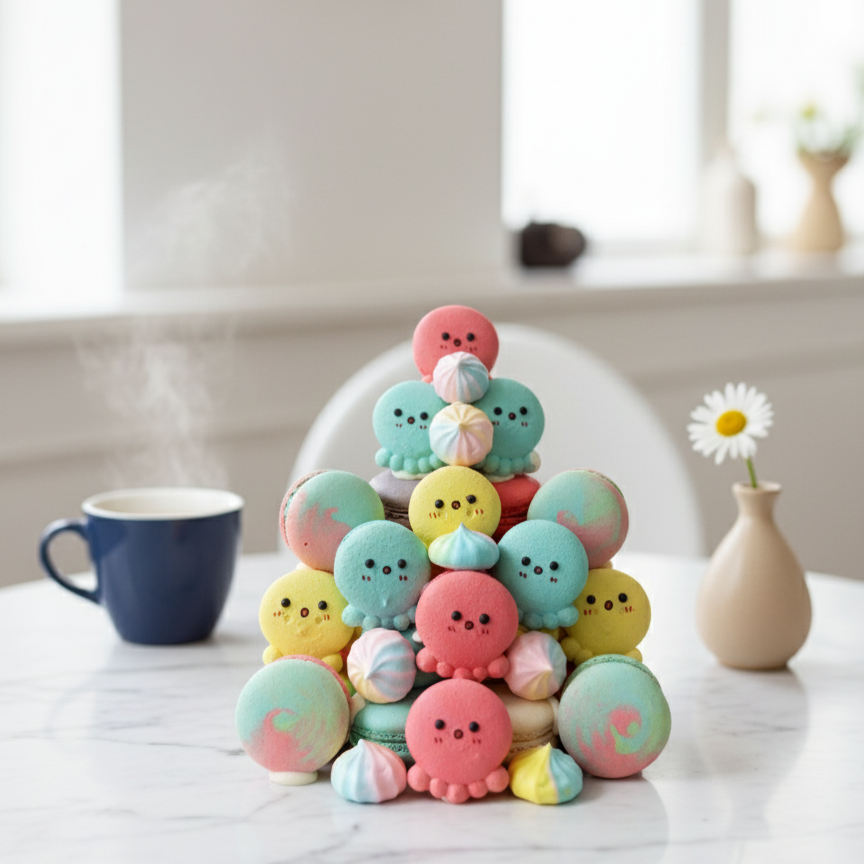 Octopi Macaron Tower | 43pcs Macarons