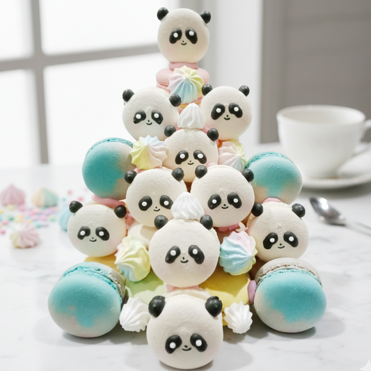 Panda Macaron Tower | 43pcs Macarons